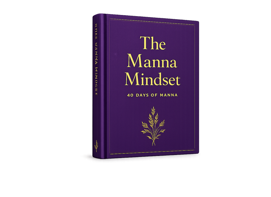 The Manna Mindset: 40 Days of Manna — deep purple book cover with gold lettering